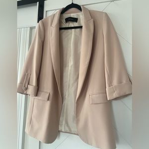 Zara Basic 3/4 length sleeve Blush color Size Medium.